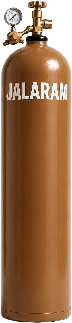 Jalaram Helium gas cylinder — Brown cylinder